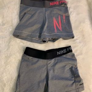 nike pro spandex pack of two set grey small